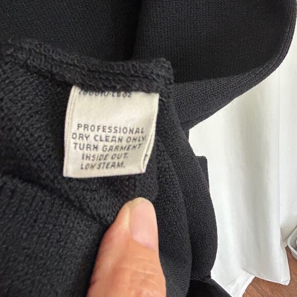 St. John Evening Black Knit Cocktail Dress White Rhinestone Sequin Women Size 10 - Picture 11 of 11